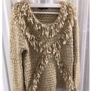 Fringe Soft Knit Sweater, Size M, Brand New